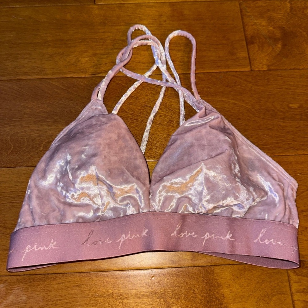PINK Victoria's Secret Velvet Bralette - Soft Pink